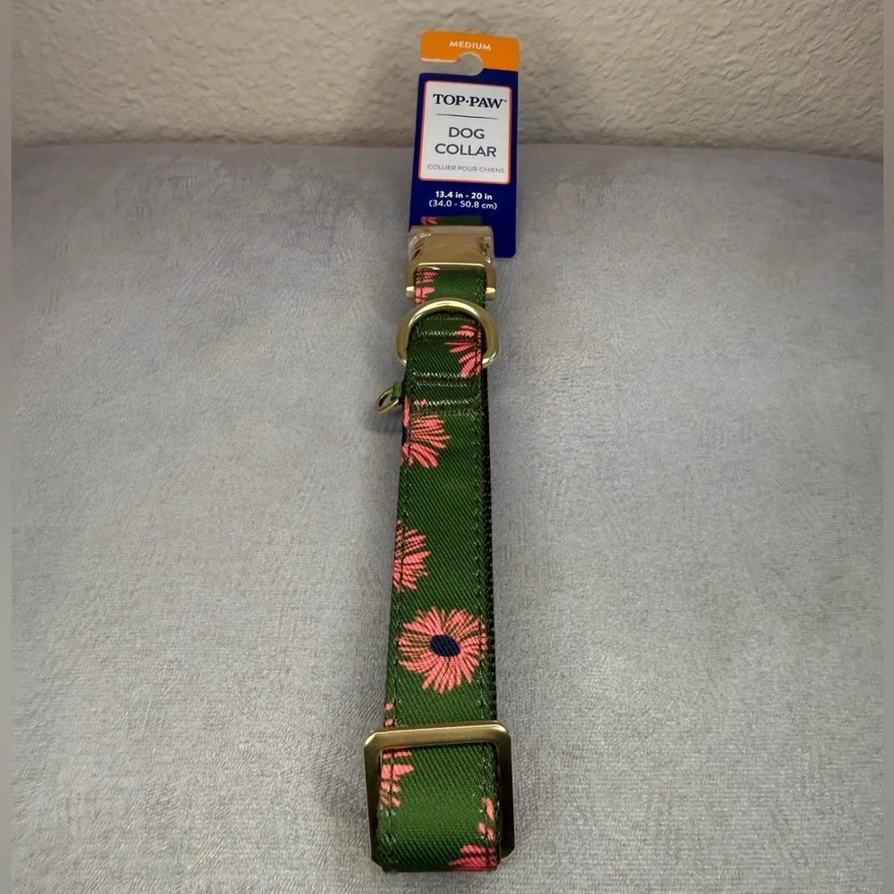 Dog Collar, Floral Design, Size Medium — Top Paw